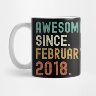 Retro Awesome Since February 2018 6Th Birthday 6 Years Old Mug